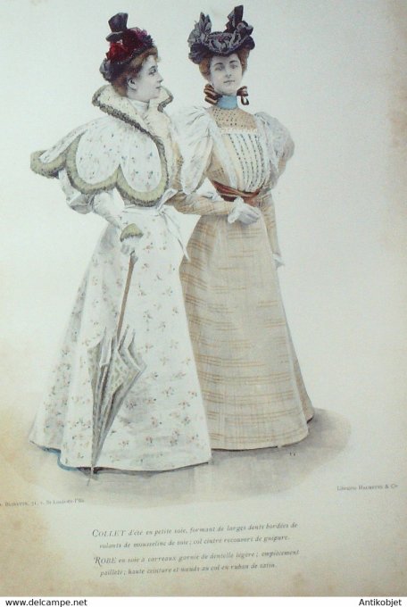 La Mode pratique 1896 # 25 collet et Robe en soie
