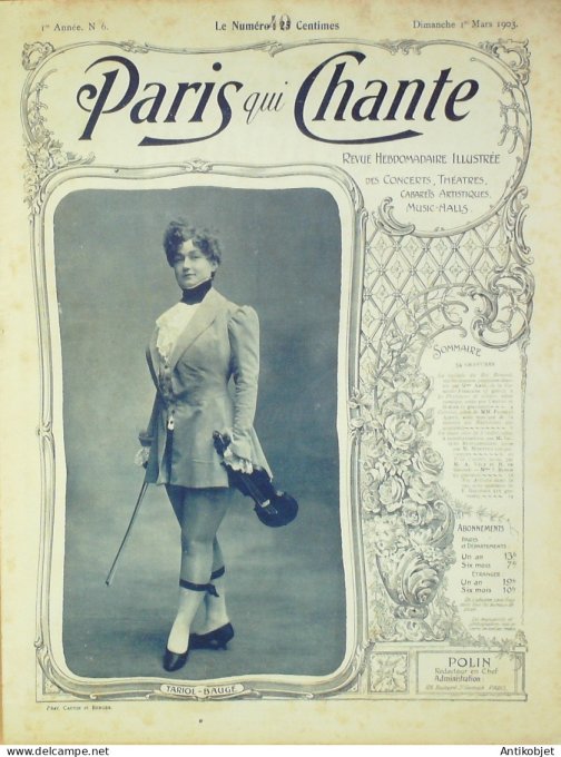 Paris qui chante 1903 n°  6 Tariol-Gaugé Amel Chavat-Girier Halet Redelsperger