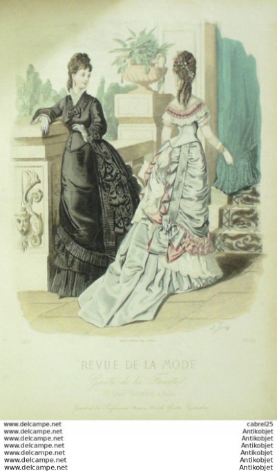 Gravure Mode La Gazette 1875 # 174 (Old Fashion plate)
