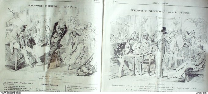 Le Journal Amusant 1874 #  932 Baignades d'eau douce par Larosse