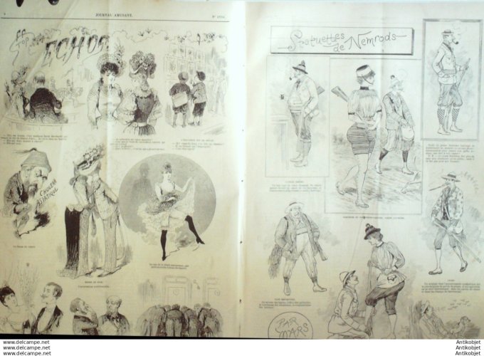 Le Journal Amusant 1890 # 1776 Collectionneurs par Paul Leonncec Echos par Stop Statuettes de Nemrod