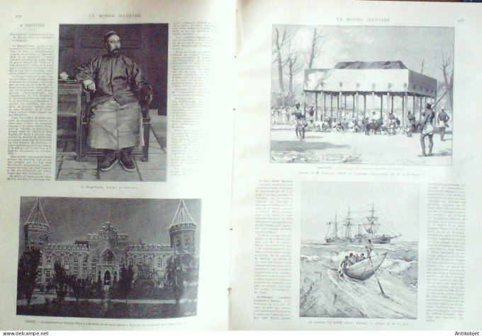 Le Monde illustré 1892 n°1830 Congo Loango Chine Tientsin Li Hung-Chang Dahomey Kotonou