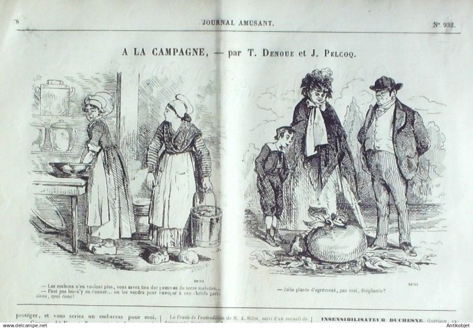 Le Journal Amusant 1874 #  932 Baignades d'eau douce par Larosse