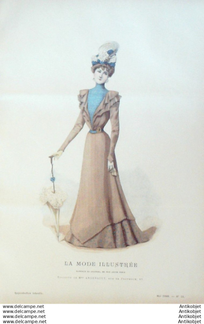 Gravure Mode illustree 1899 # 22 (Old Fashion plate) RARE