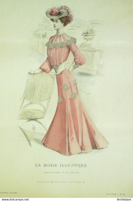 Gravure Mode illustree 1903 # 26 (Old Fashion plate) RARE