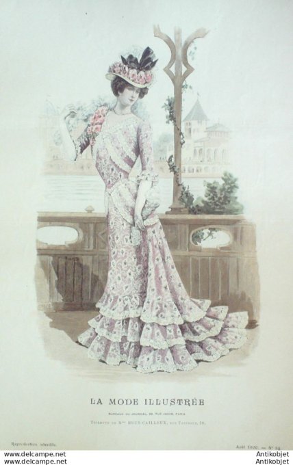 Gravure Mode illustree 1900 # 34 (Old Fashion plate) rare