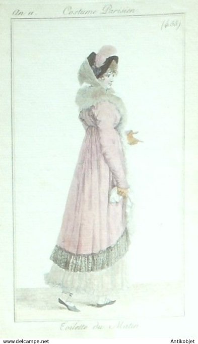 Costume Parisien 1803 an 11 # 455b (eau forte) Toilette du matin