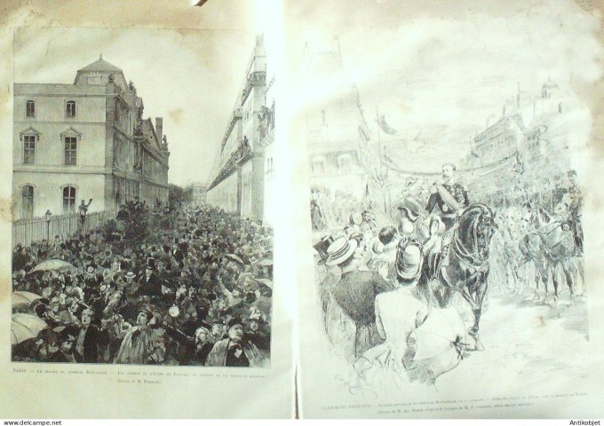Le Monde illustré 1887 n°1581 Villeneuve-St-Georges Arcueil (94) affaire Pranzini général Boulanger