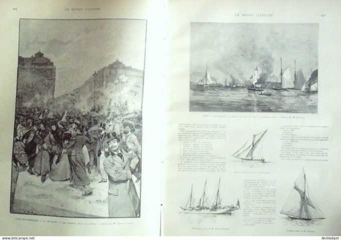 Le Monde illustré 1892 n°1826 Nice (06) régate Hyères (83) Résidence Reine Victoria