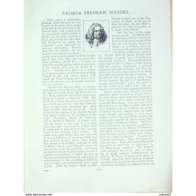 Handel George Piano 17 Titres