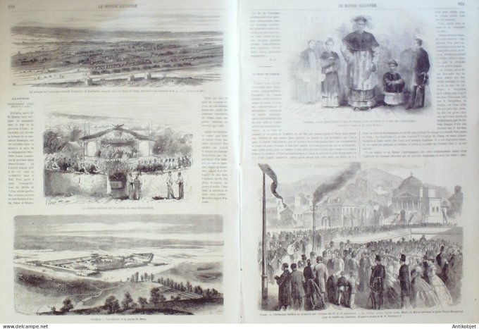 Le Monde illustré 1865 n°443 Toulon (83) Algérie Daya Italie Turin Belgique Philippeville Jemmapes