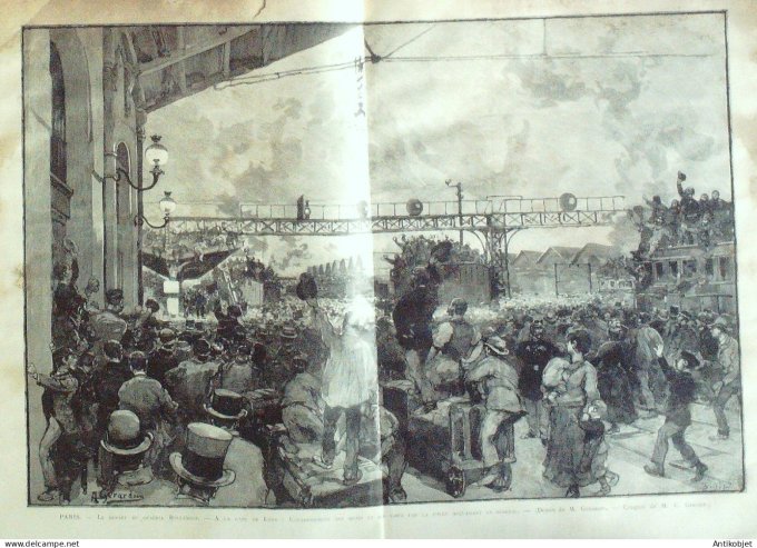 Le Monde illustré 1887 n°1581 Villeneuve-St-Georges Arcueil (94) affaire Pranzini général Boulanger
