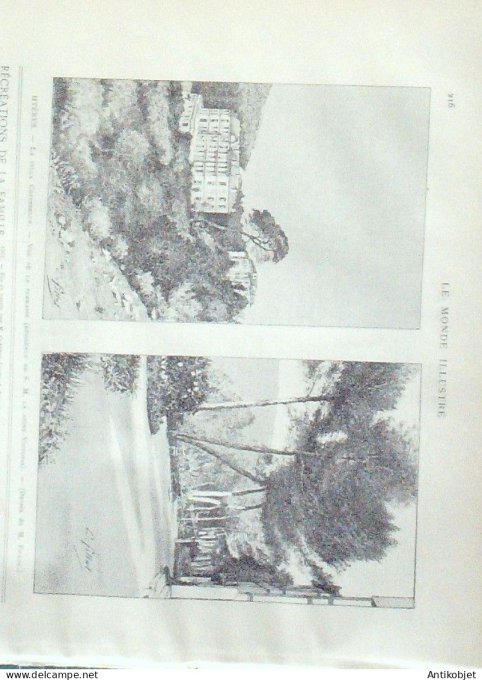 Le Monde illustré 1892 n°1826 Nice (06) régate Hyères (83) Résidence Reine Victoria