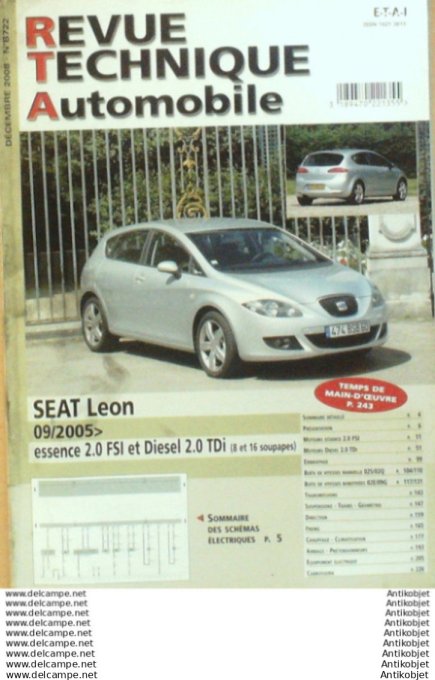 R.T Automobile Seat Leon 09/2005   # 722