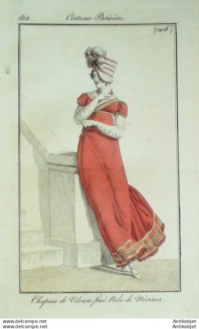 Costume Parisien 1812 # 1208 Robe de Mérinos