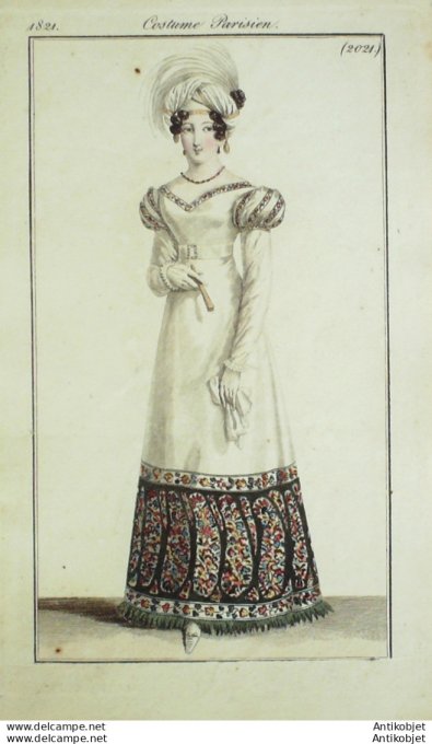Costume Parisien 1821 # 2021 Robe de cachemire