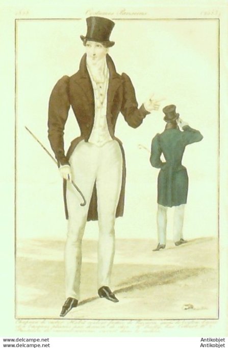 Costume Parisien 1828 # 2583 Habits de Navarin gernie de boutons
