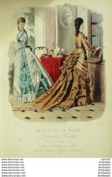 Gravure Mode La Gazette 1875 # 179 (Old Fashion plate)