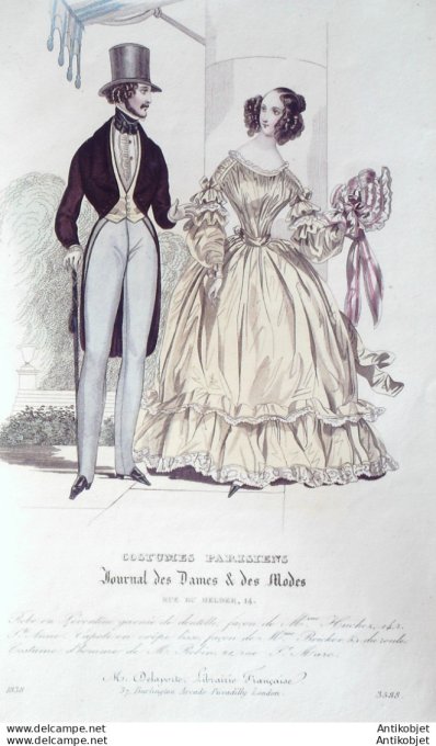 Costume Parisien 1838 # 3588 Robe Lévantine costume homme
