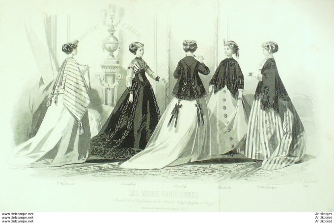 Gravure de mode Les Modes parisiennes (maison Gagelin) 1867 n°1258