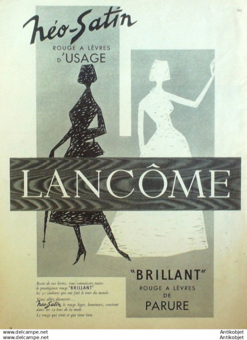 Publicite Cosmetique Lancome 1958