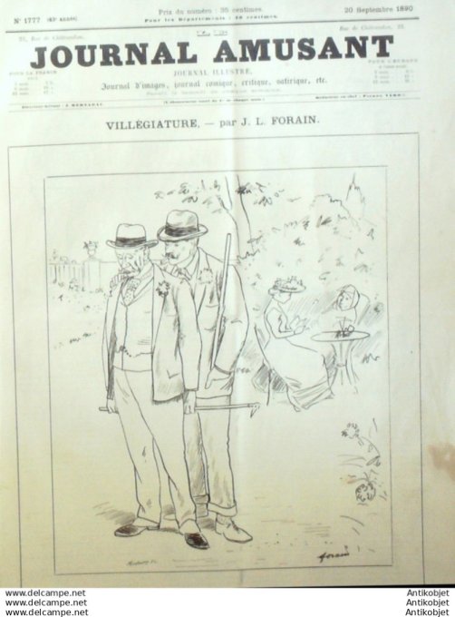 Le Journal Amusant 1890 # 1777 Coups de plume par Mars Chasse en chasse par Gautier