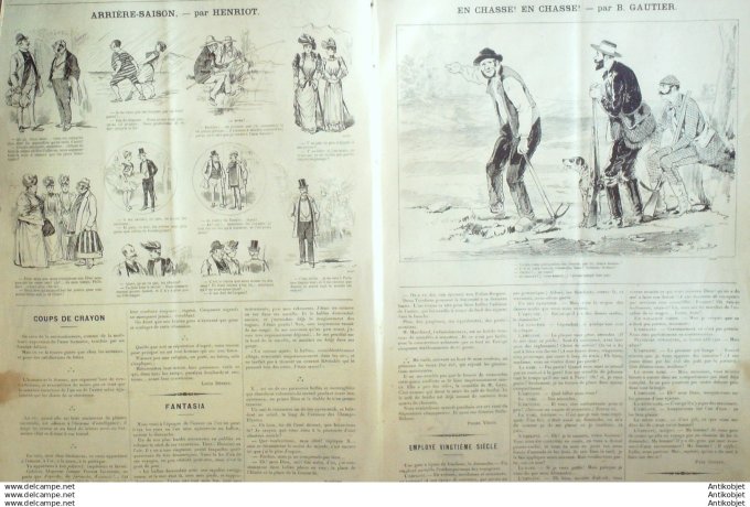 Le Journal Amusant 1890 # 1777 Coups de plume par Mars Chasse en chasse par Gautier