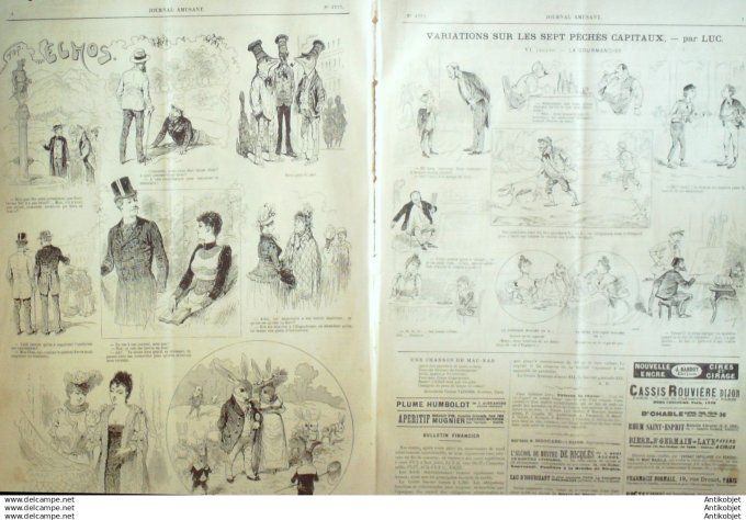 Le Journal Amusant 1890 # 1777 Coups de plume par Mars Chasse en chasse par Gautier