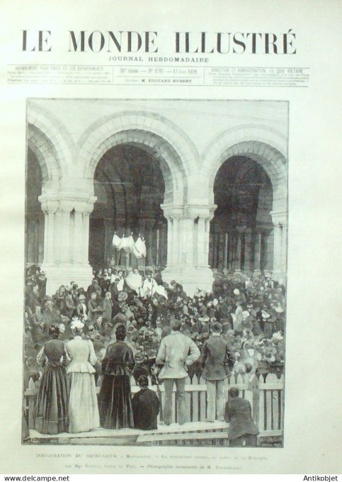 Le Monde illustré 1891 n°1785 Albanie Ohérida Montmartre Sacré-Coeur Mgr Rotelli