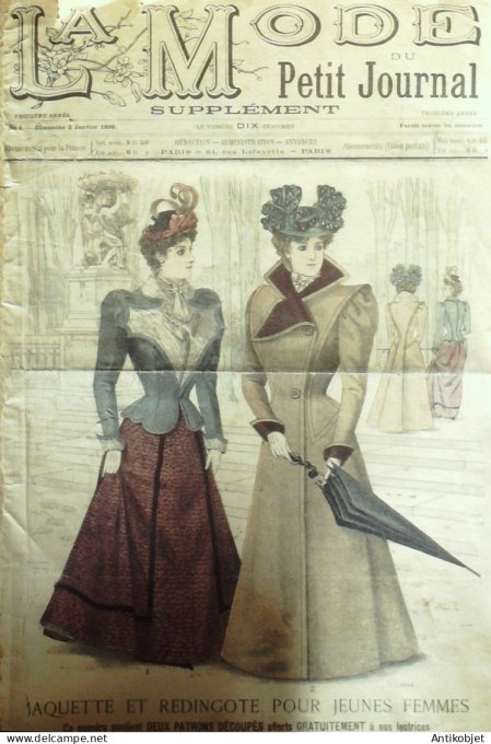 La Mode du Petit journal 1898 n° 01 Toilettes Costumes Passementerie