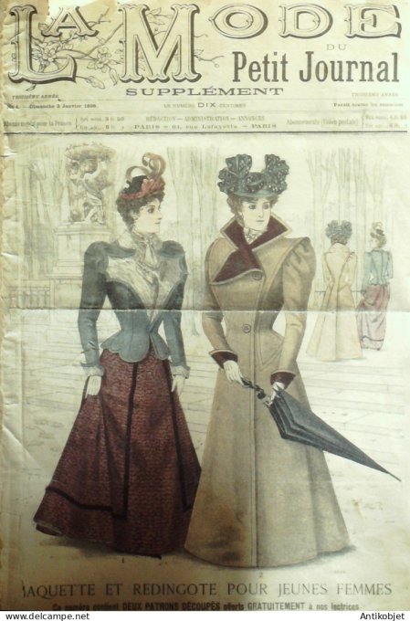 La Mode du Petit journal 1898 n° 01 Mantelet corsage toilettes d'intérieur