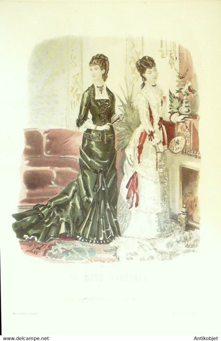 Gravure de mode La Mode illustrée 1879 n°03 (Maison Delaunay)