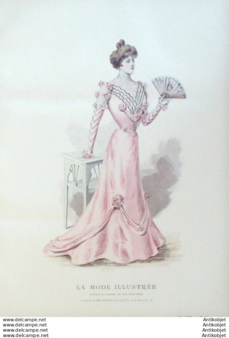 Gravure Mode illustree 1899 # 20 (Old Fashion plate) RARE