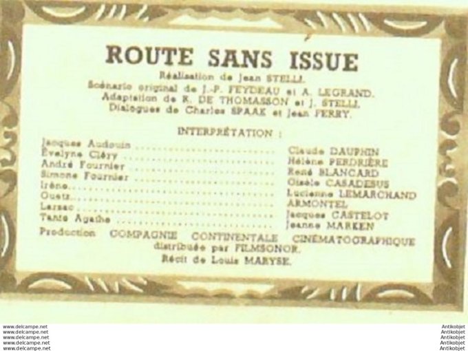 Mon Film   90 48-05- 5 Route sans issue Claude Dauphin Armontel