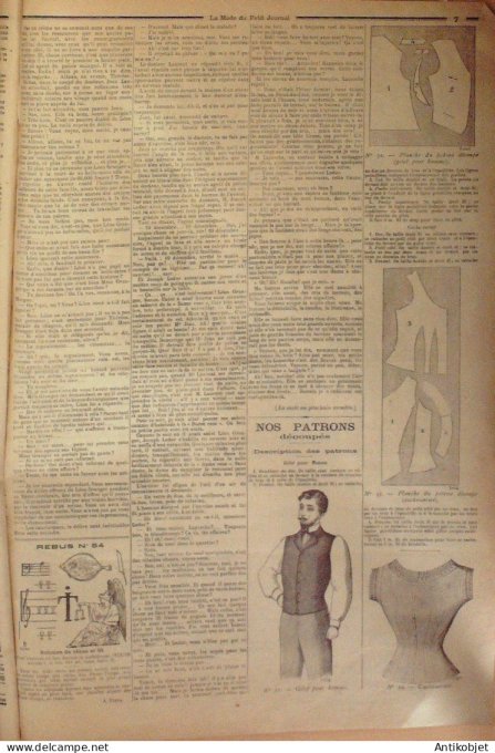 La Mode du Petit journal 1898 n° 01 Toilettes Costumes Passementerie