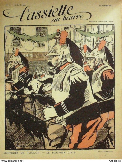 L'Assiette au beurre 1901 #   3 Toulon Souvenirs Jossot Gottolob Forain Ibels