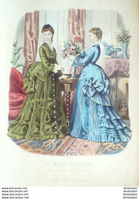 Gravure Mode illustree 1873 # 38 (Old Fashion plate)
