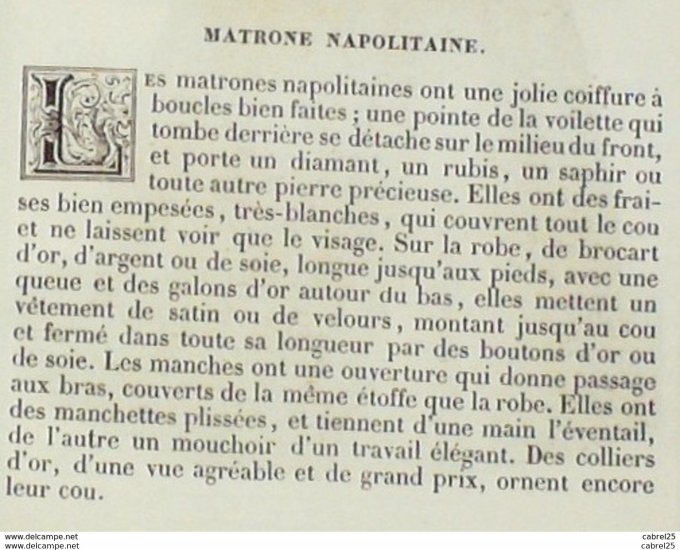 Italie NAPLES Matrone Napolitaine 1859
