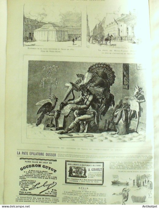 Le Monde illustré 1886 n°1518 porte des Menus-Plaisirs Conservatoire Armoiries de l'Académie royale