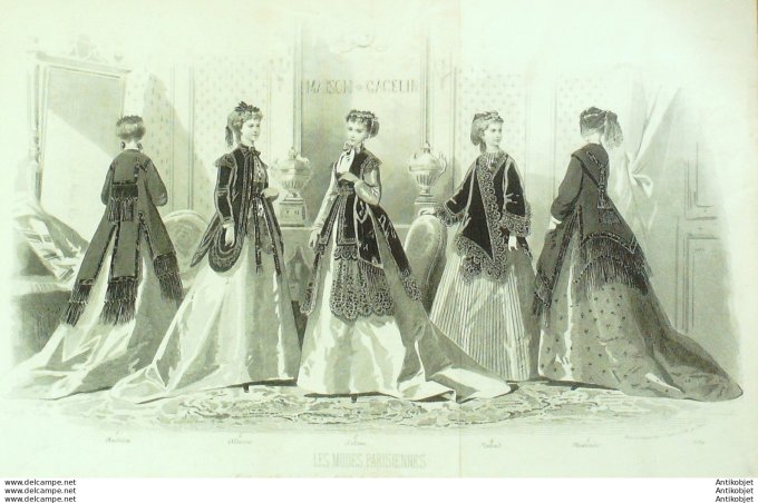 Gravure de mode Les Modes parisiennes (maison Gagelin) 1868 n°1284