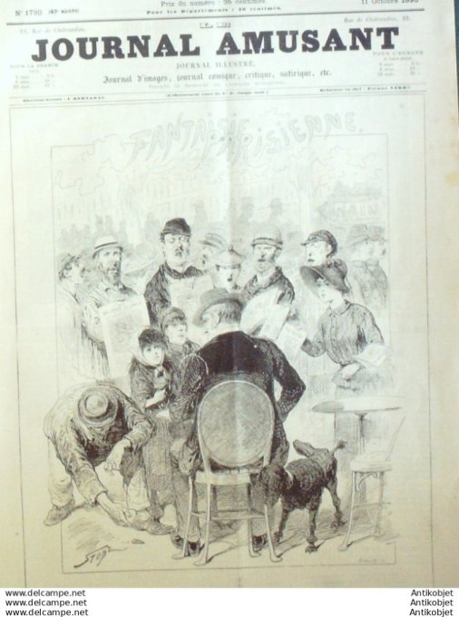 Le Journal Amusant 1890 # 1780 Steamer-Party par Henriot Croquaillons par Mars