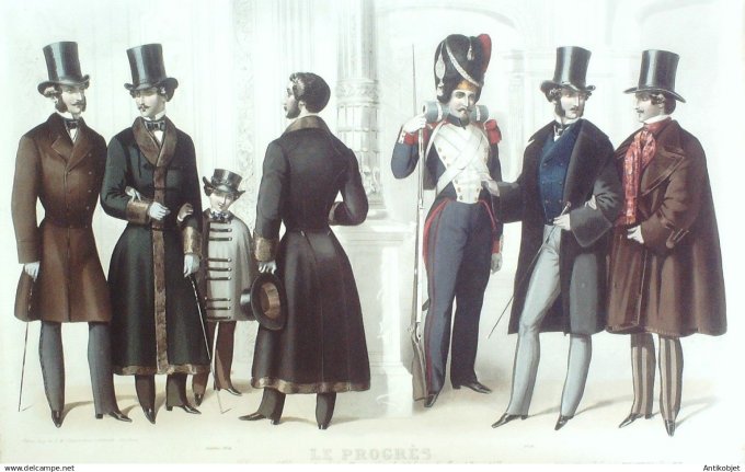 Gravure de Mode originale Le Progres 1854 # 58 (Maison Desprey)