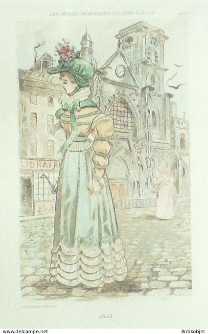 Gravure Mode Boutet (pointe seche aquarellee old Fashion plate) Pl 23-1902