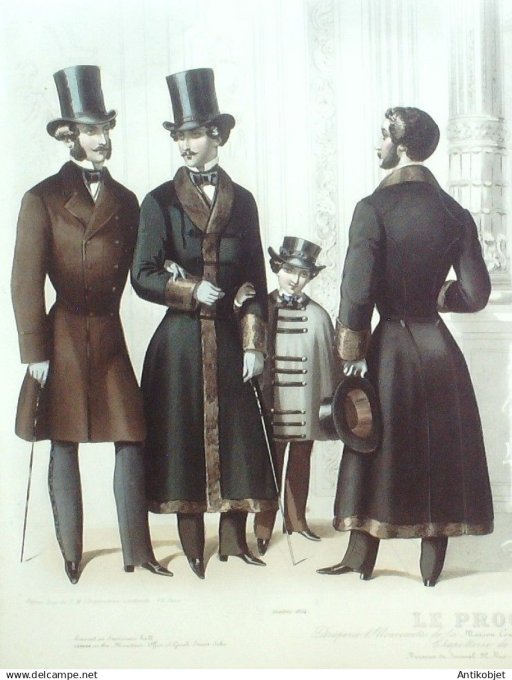 Gravure de Mode originale Le Progres 1854 # 58 (Maison Desprey)