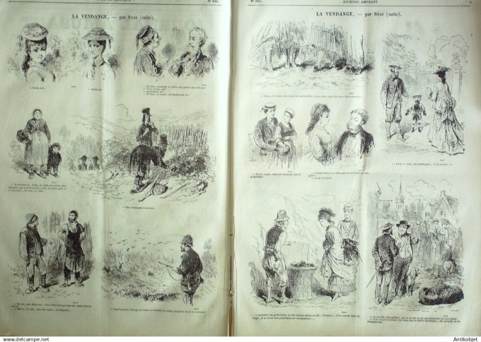 Le Journal Amusant 1874 #  945 La vendange par Stop