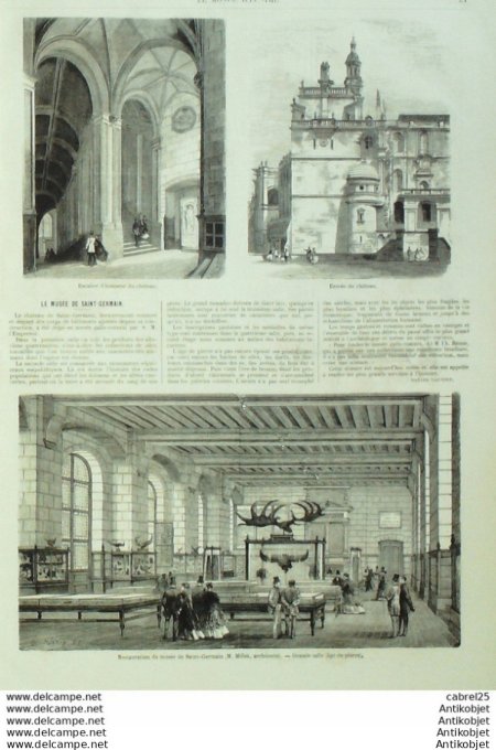 Le Monde illustré 1867 n°561 St Germain Musée Paris Pont Neuf Medoc Vendanges Skating Boulogne (92)