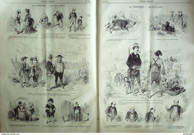 Le Journal Amusant 1874 #  945 La vendange par Stop