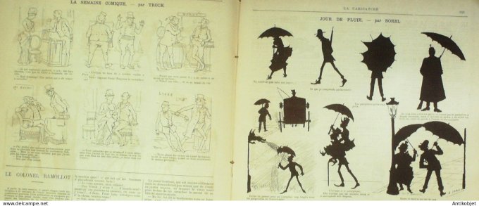 La Caricature 1884 #251 Un scolaire en bordée Draner & Aubray Ferry par Luque Sorel