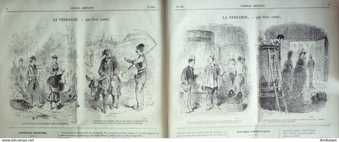 Le Journal Amusant 1874 #  945 La vendange par Stop