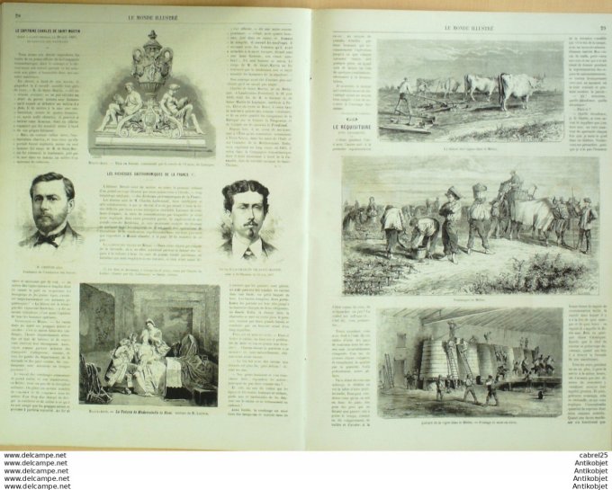 Le Monde illustré 1867 n°561 St Germain Musée Paris Pont Neuf Medoc Vendanges Skating Boulogne (92)